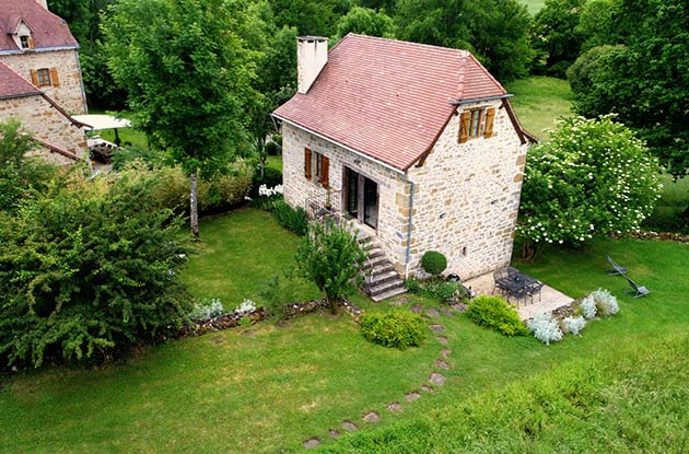 le gîte Orée des chênes vu de haut
